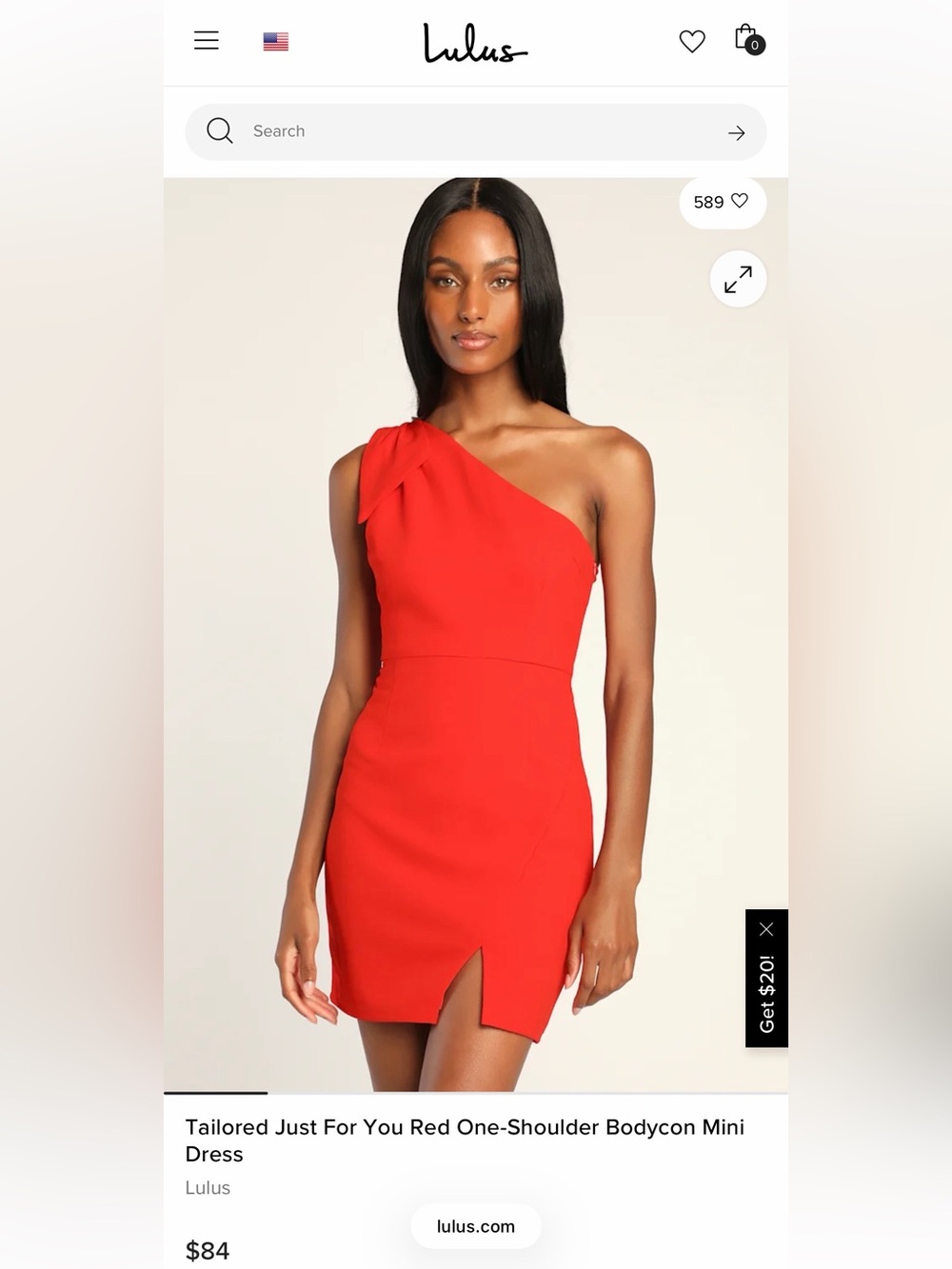 Lulu's Red One-Shoulder Bow-Accent Bodycon Mini Dress
